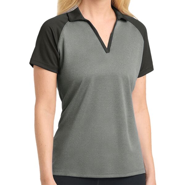 Women's PosiCharge ® RacerMesh ® Raglan Heather Block Polo Thumbnail