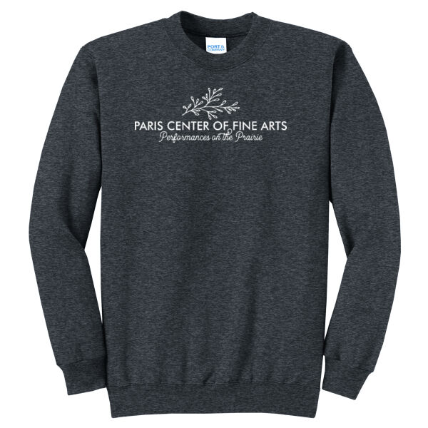 Paris Center of Fine Arts Digital Print on a Port & Co® - Core Fleece Crewneck Sweatshirt Thumbnail