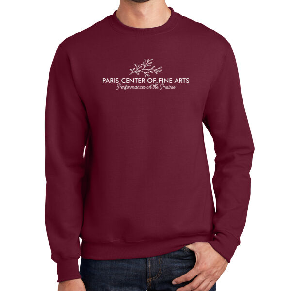 Paris Center of Fine Arts Digital Print on a Port & Co® - Essential Fleece Crewneck Sweatshirt Thumbnail
